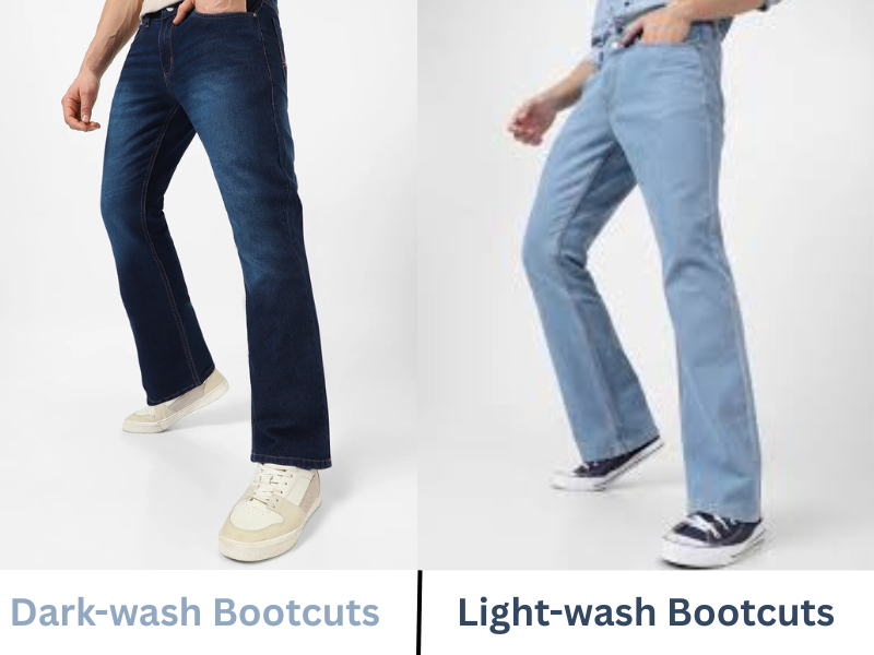 light and dark shade bootcut jeans